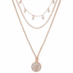 Pearl Rhinestone Pendant Necklace Choker set
